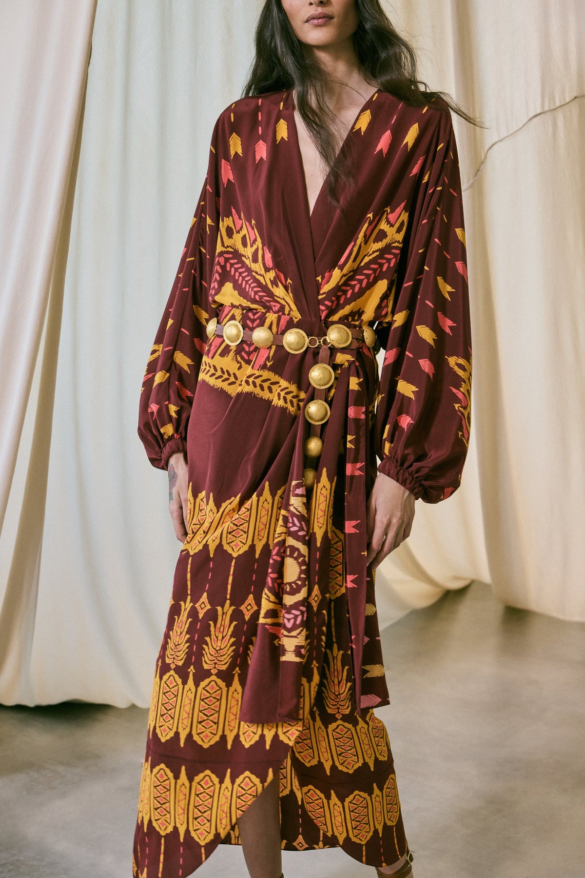 Robe Sin fin en soie - Marron