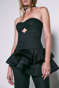 Crop-top Musette en coton - Noir