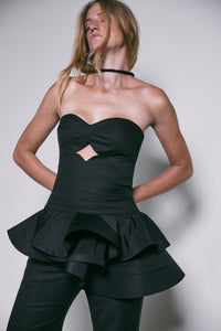 Musette cotton crop top - Black