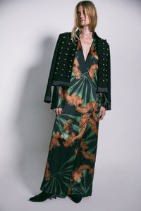 Origenes Del Alma cotton wrap dress - Green