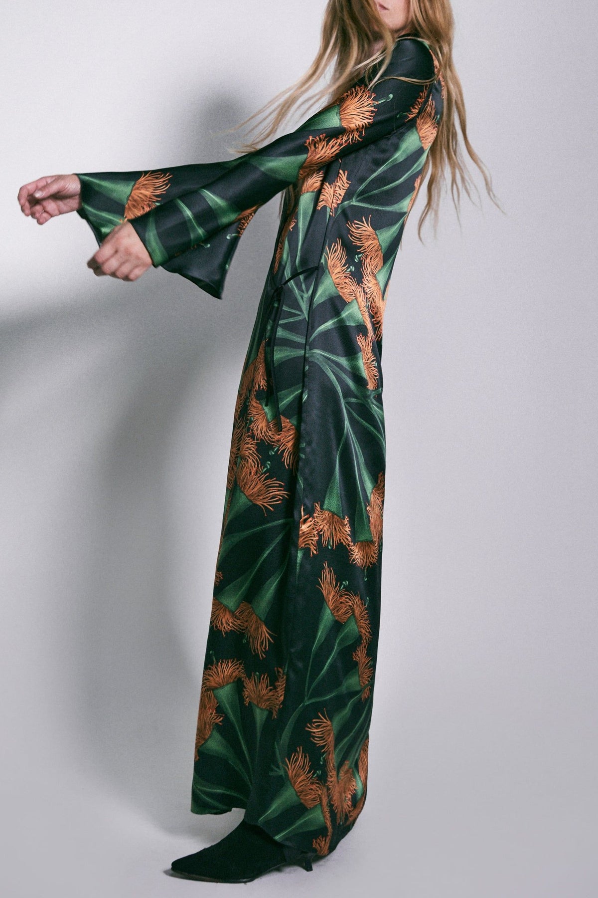 Origenes Del Alma cotton wrap dress - Green