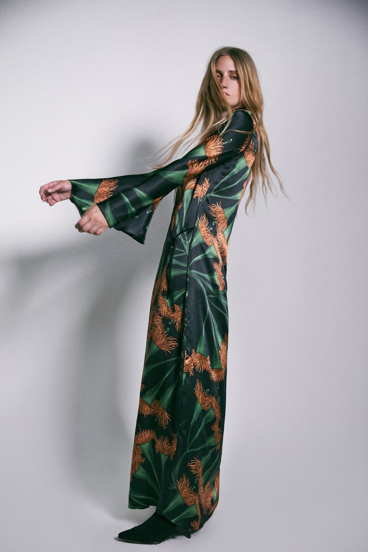 Origenes Del Alma cotton wrap dress - Green