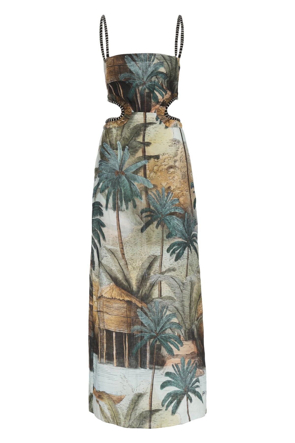Robe Palm Of Tiahuanaco en lin - Vert