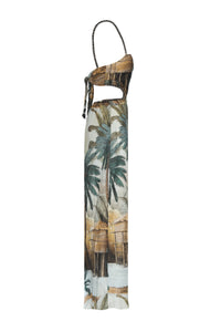 Robe Palm Of Tiahuanaco en lin - Vert
