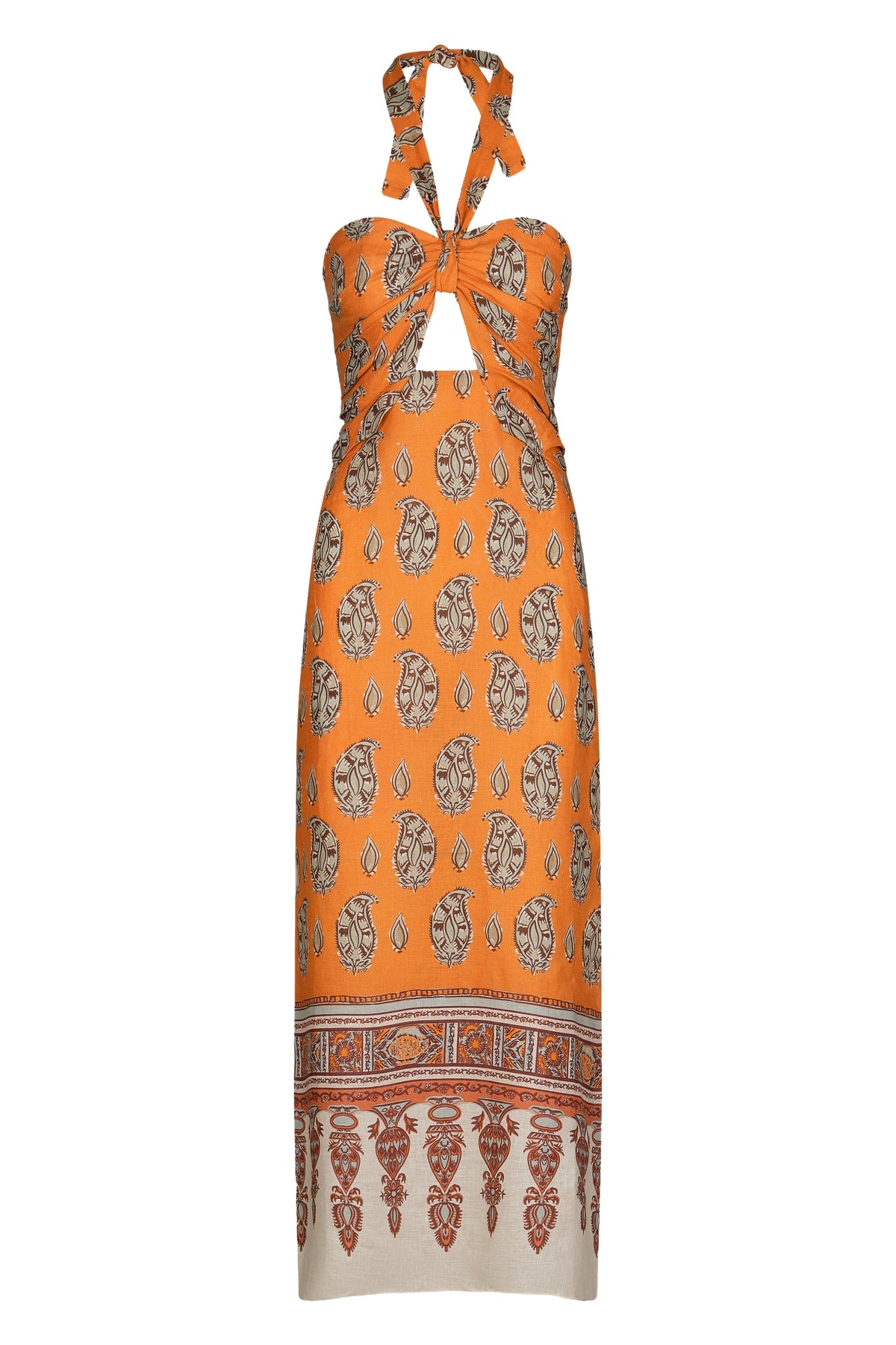 Harmony linen dress - Orange