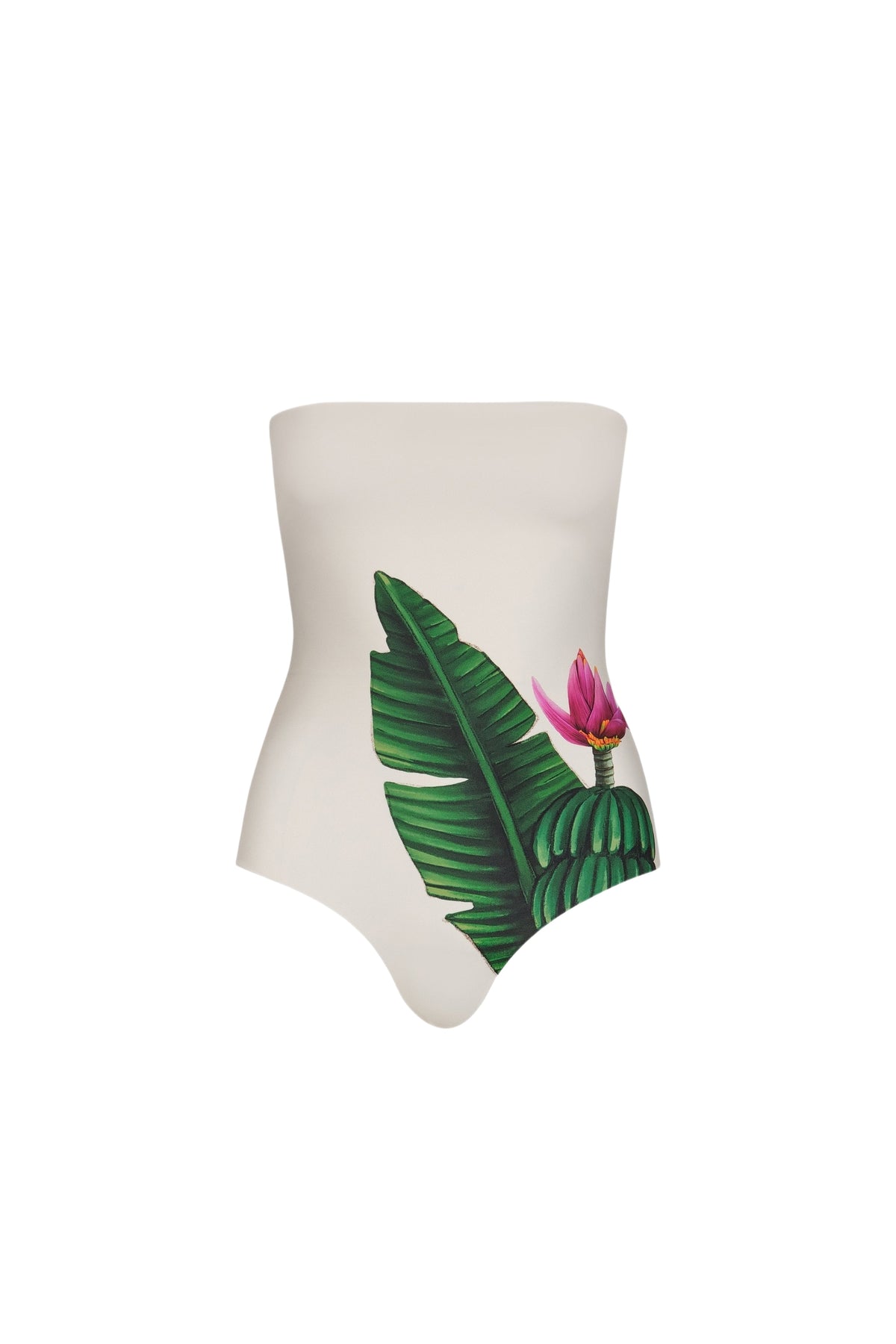 Tiwanaku linen one-piece swimsuit - White