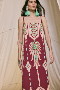 Wine / Wedge Weave Dress