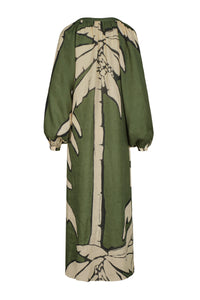 Weaving weves linen dress - Green