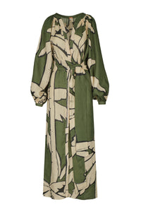 Weaving weves linen dress - Green