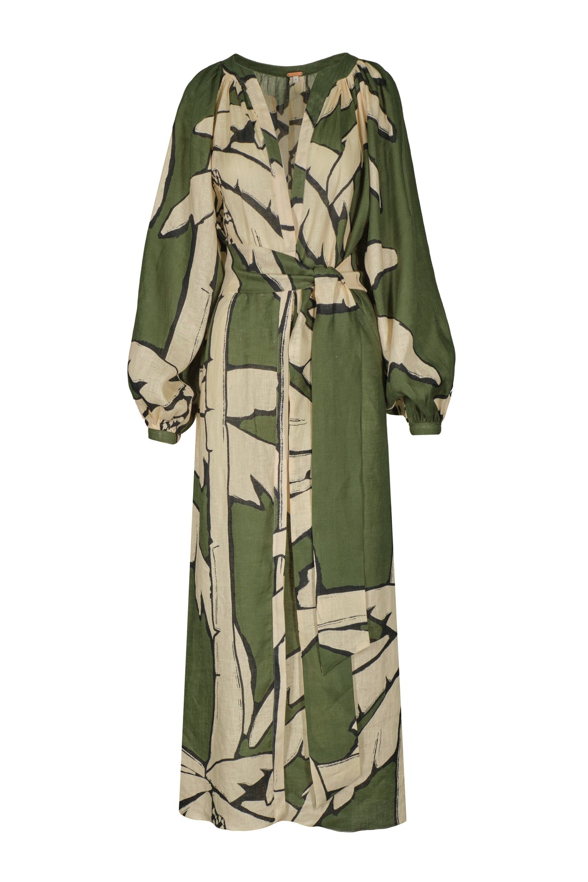 Weaving weves linen dress - Green