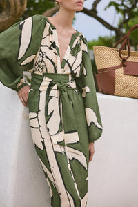 Robe Weaving weves en lin - Vert