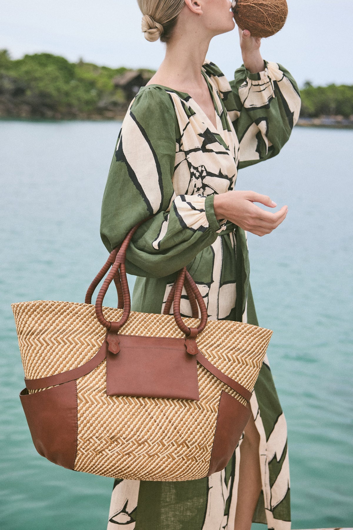 Robe Weaving weves en lin - Vert