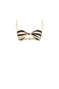 Haut de maillot de bain Bandana marina en lin - Bleu