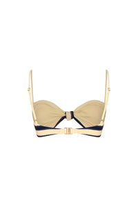 Haut de maillot de bain Bandana marina en lin - Bleu