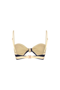 Haut de maillot de bain Bandana marina en lin - Bleu
