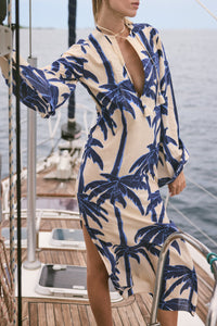 Robe Sotaviento en lin - Bleu
