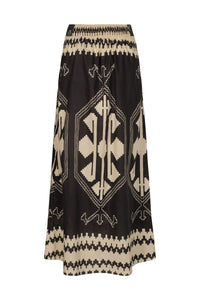 Vela Mayor straight-cut cotton skirt - Black