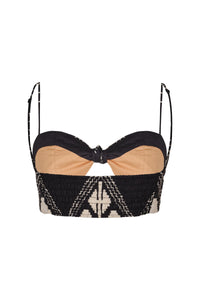 Top Nudos del mar en soie - Noir