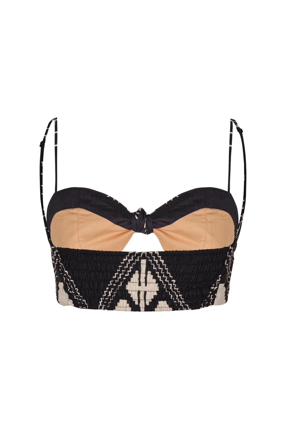 Top Nudos del mar en soie - Noir