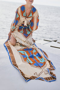 Sailing Flags linen dress - Orange