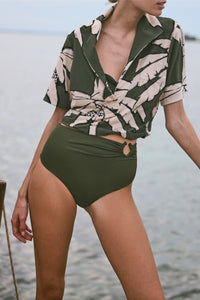 T-Shirt Misty hem en coton - Vert