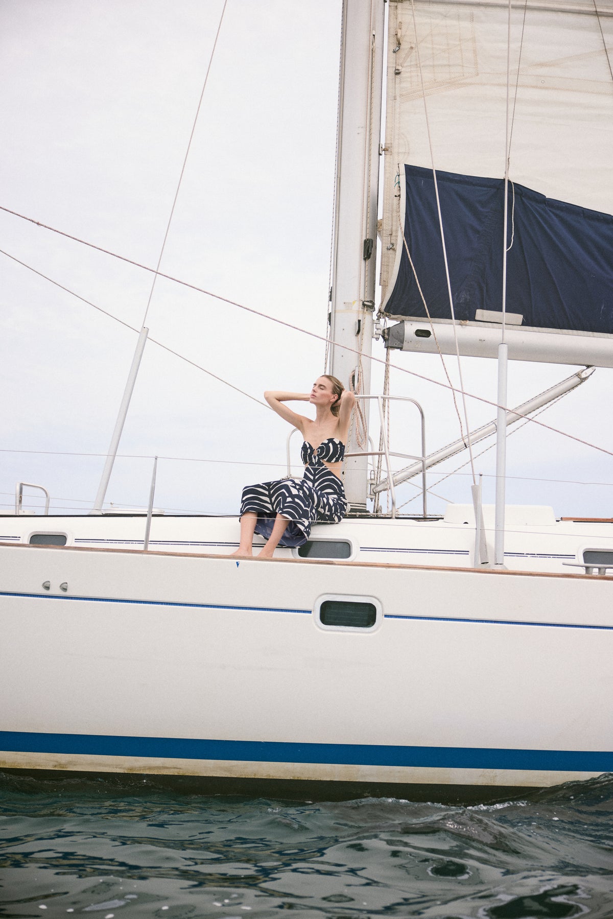 Robe Ocean layers en lin - Bleu