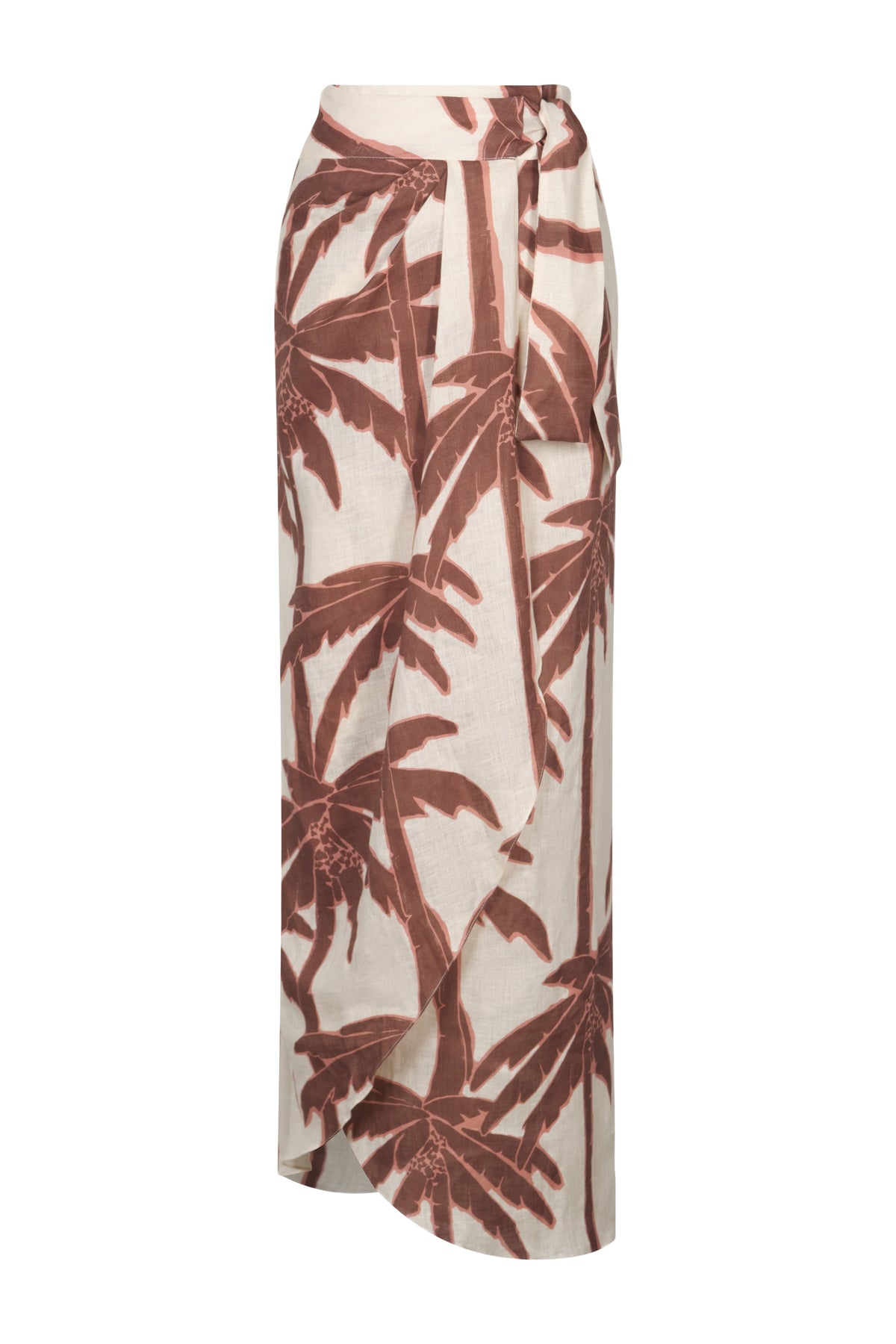 Jupe portefeuille Shore sheer en lin - Rose