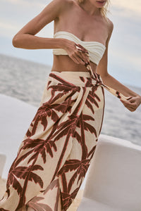 Jupe portefeuille Shore sheer en lin - Rose