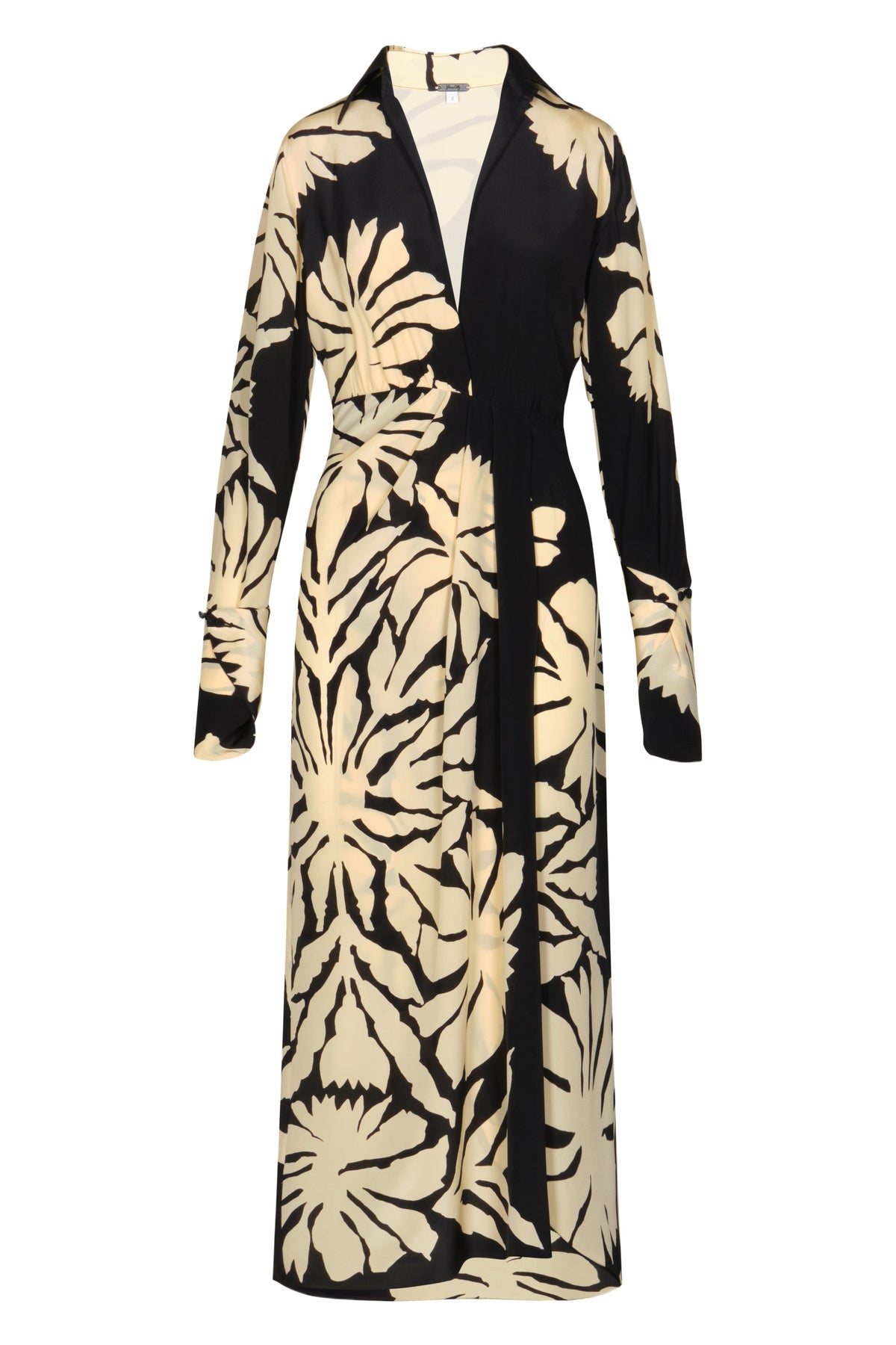 Robe Dream flowers en soie - Noir