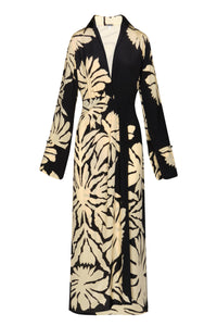 Robe Dream flowers en soie - Noir