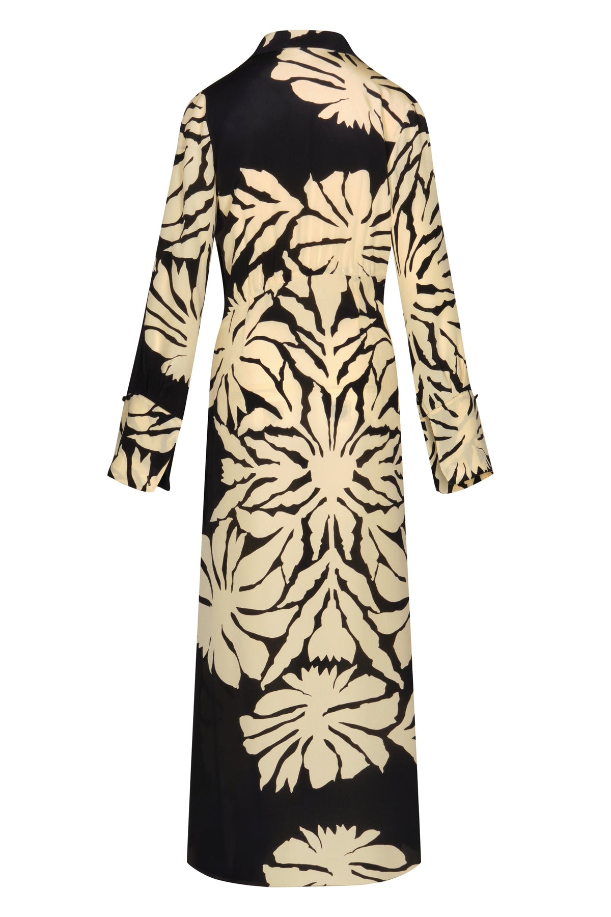 Robe Dream flowers en soie - Noir