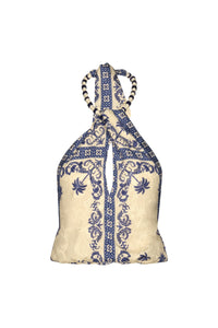 Andalusian-style cotton top - Blue