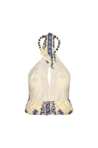 Andalusian-style cotton top - Blue