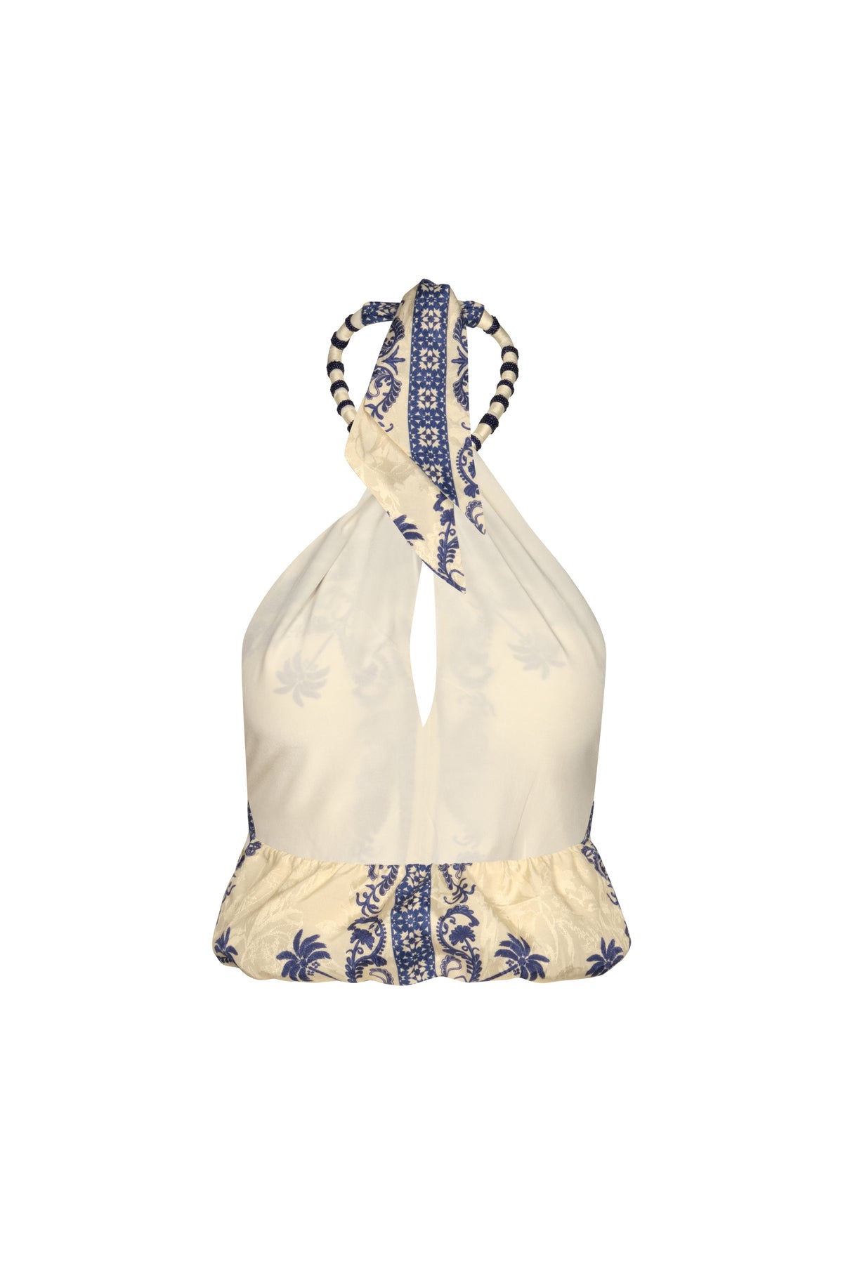 Andalusian-style cotton top - Blue