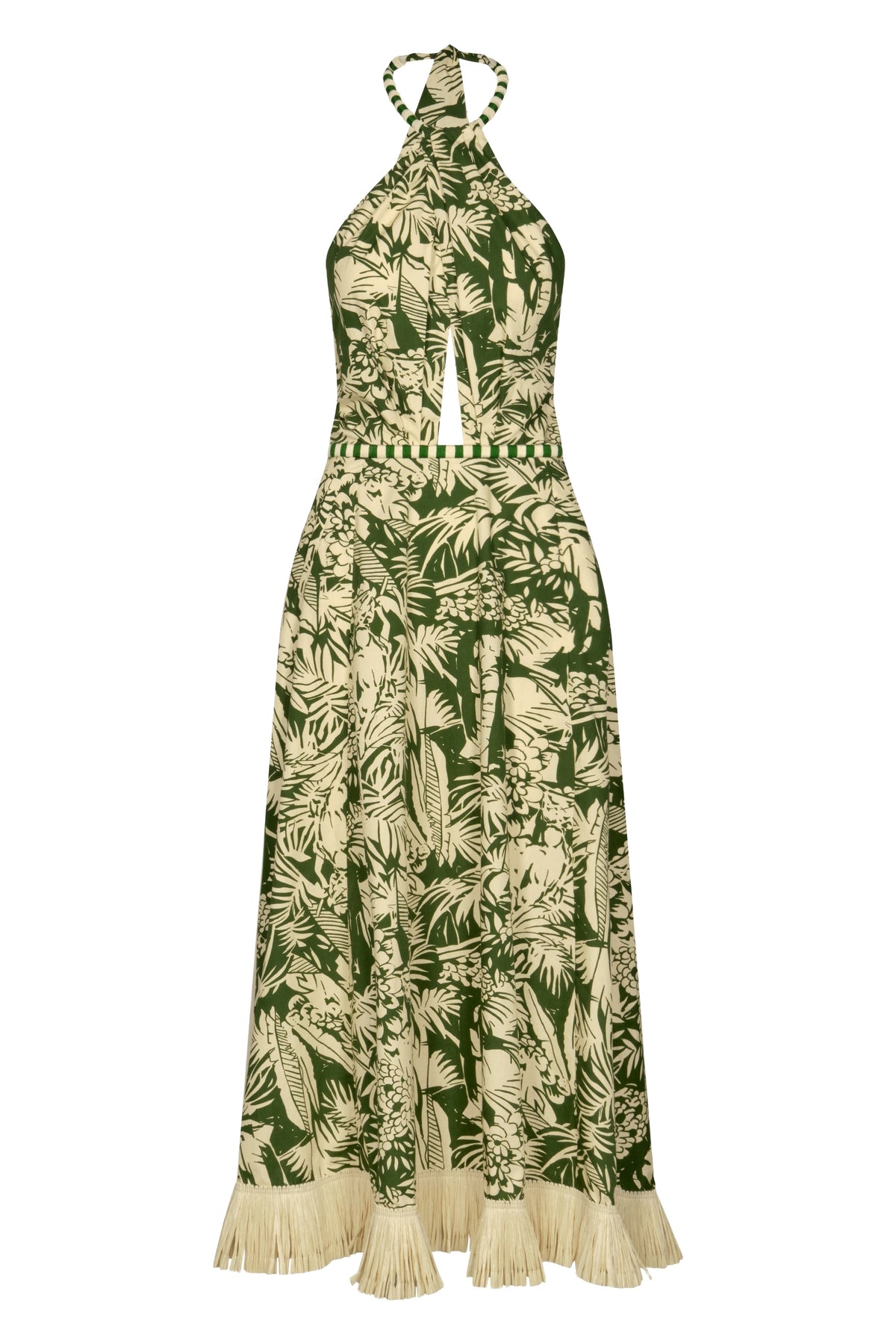 Robe Heritage à nouer au col en coton - Vert