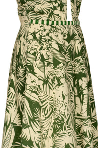 Robe Heritage à nouer au col en coton - Vert