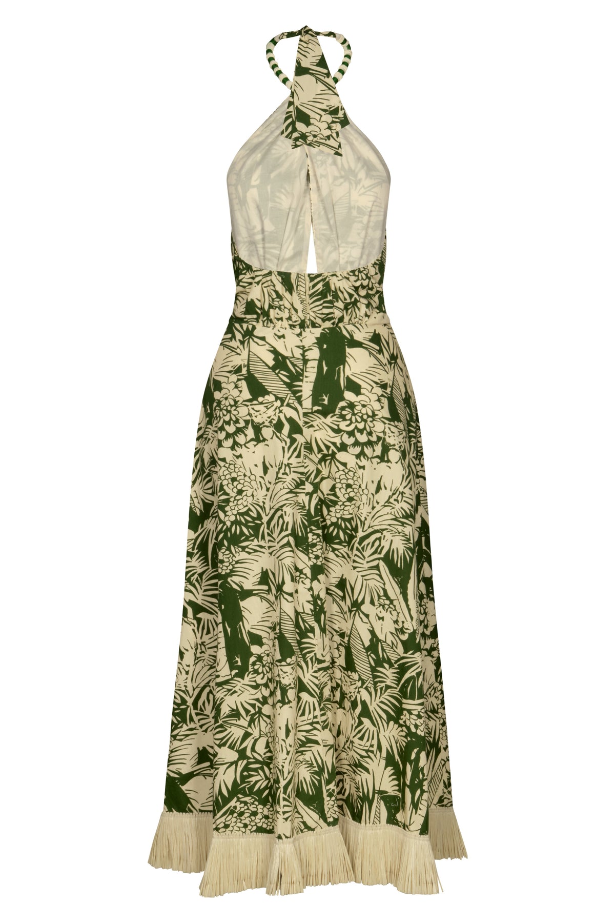Robe Heritage à nouer au col en coton - Vert