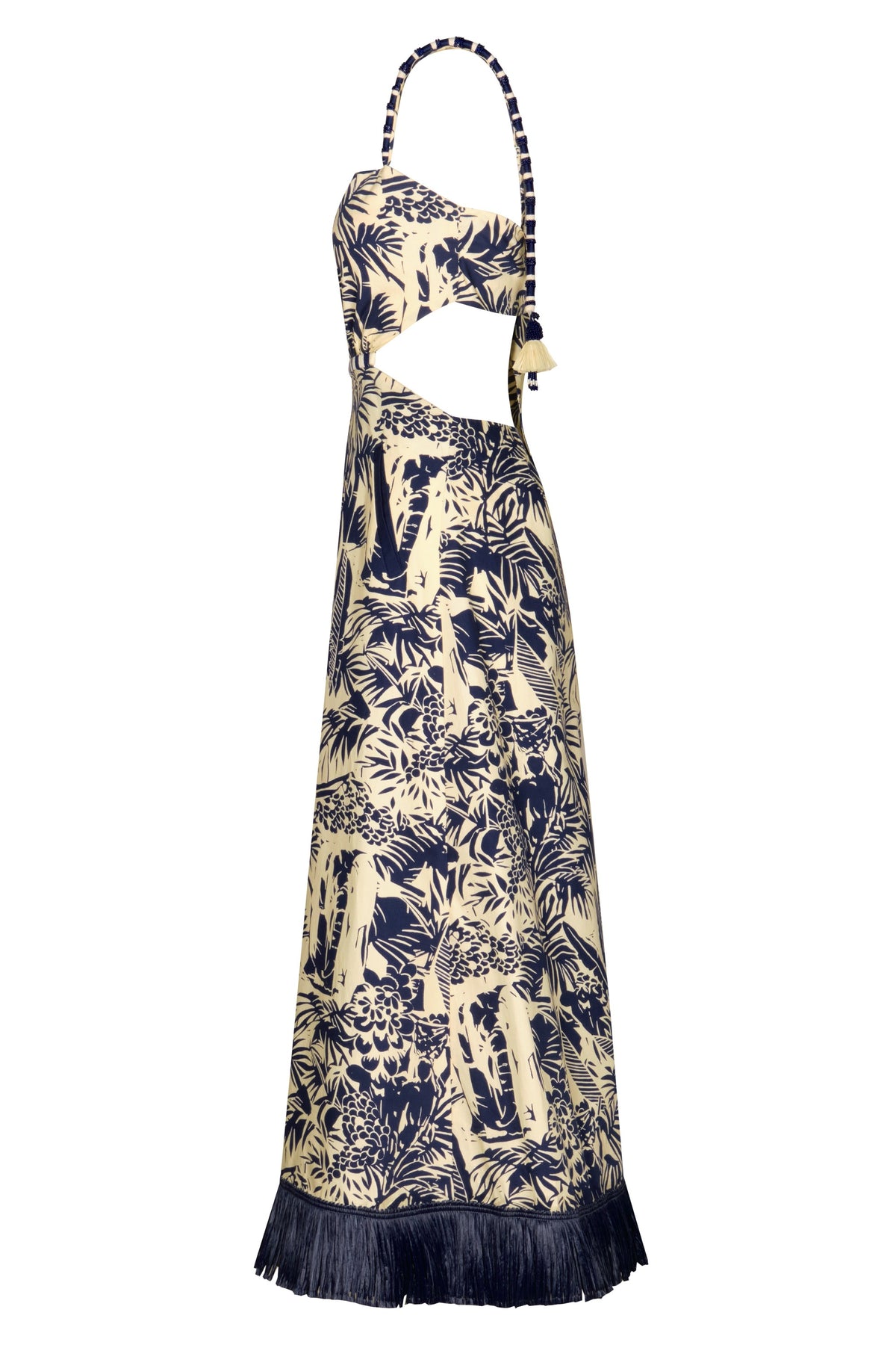 Harmony linen dress with a tie-back - Blue
