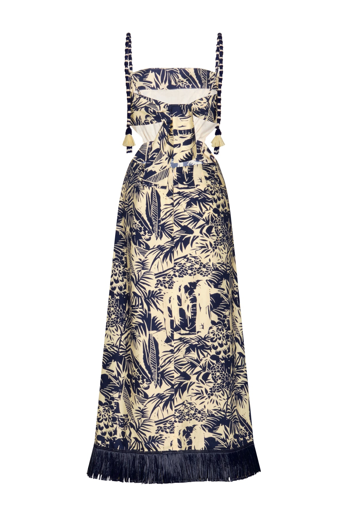 Robe Harmony dos à nouer en lin - Bleu