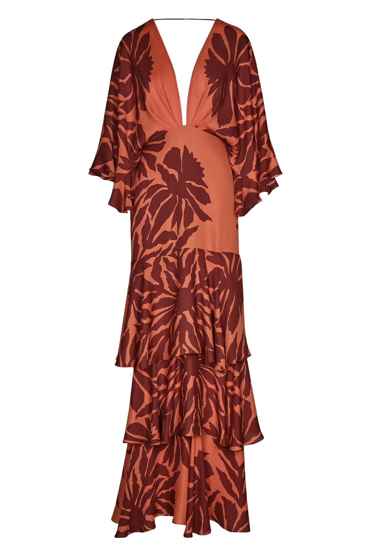 Robe Botanical poetry en soie - Orange