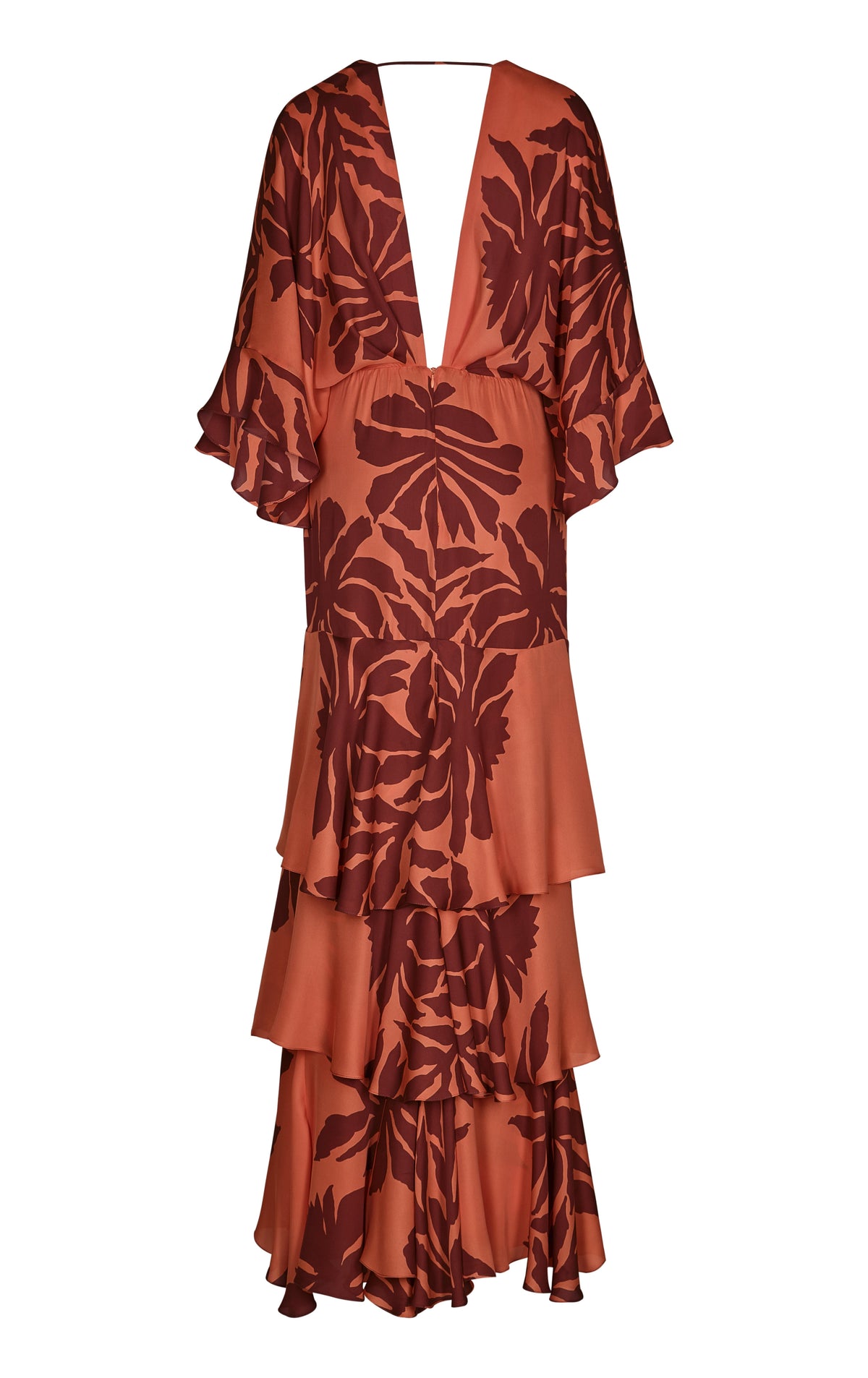 Robe Botanical poetry en soie - Orange