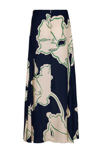 Magia flamenco skirt in silk - Navy blue