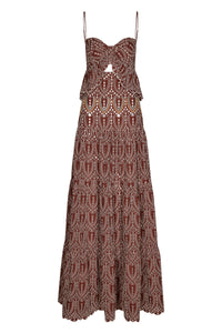 Robe Entre flechas en soie - Wine