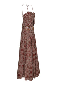 Entre flechas silk dress - Wine