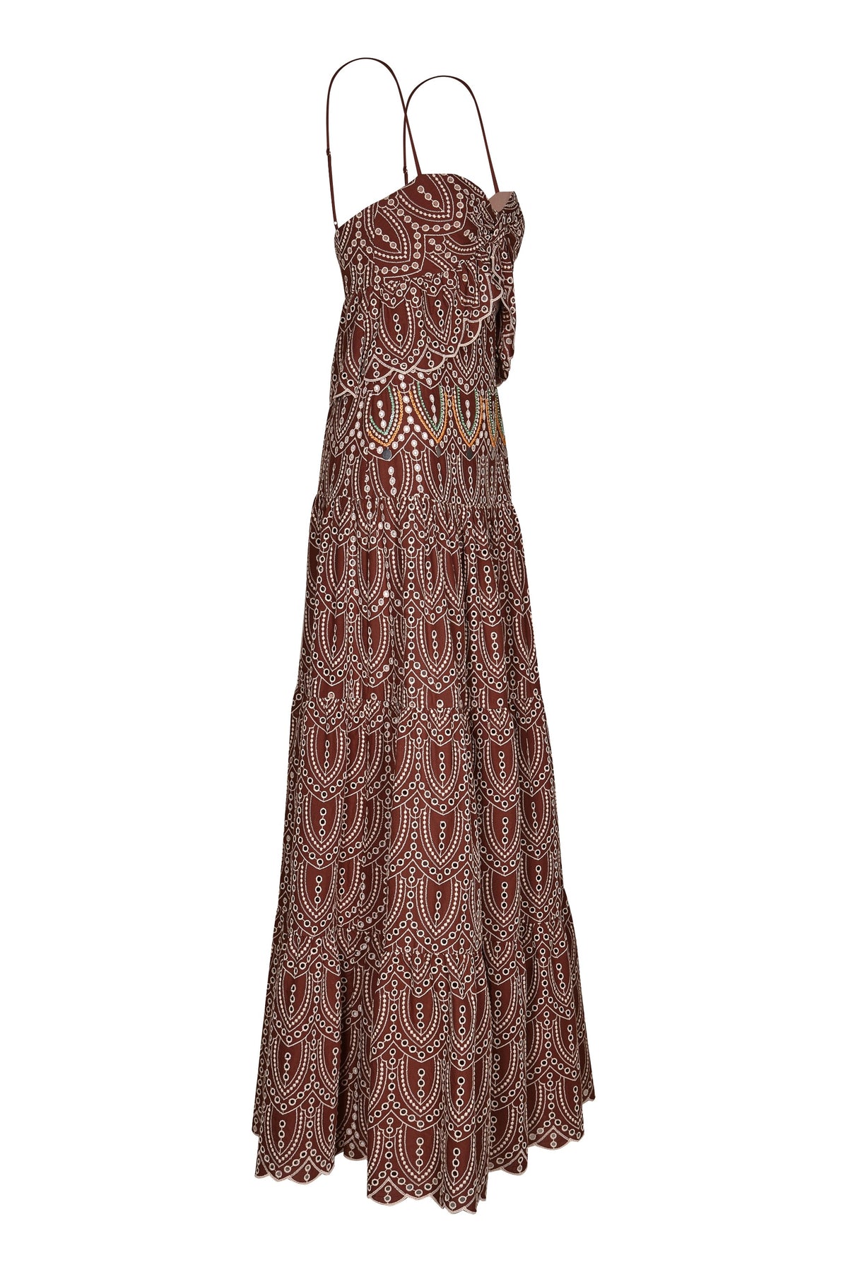 Entre flechas silk dress - Wine
