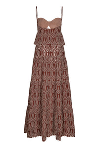 Entre flechas silk dress - Wine