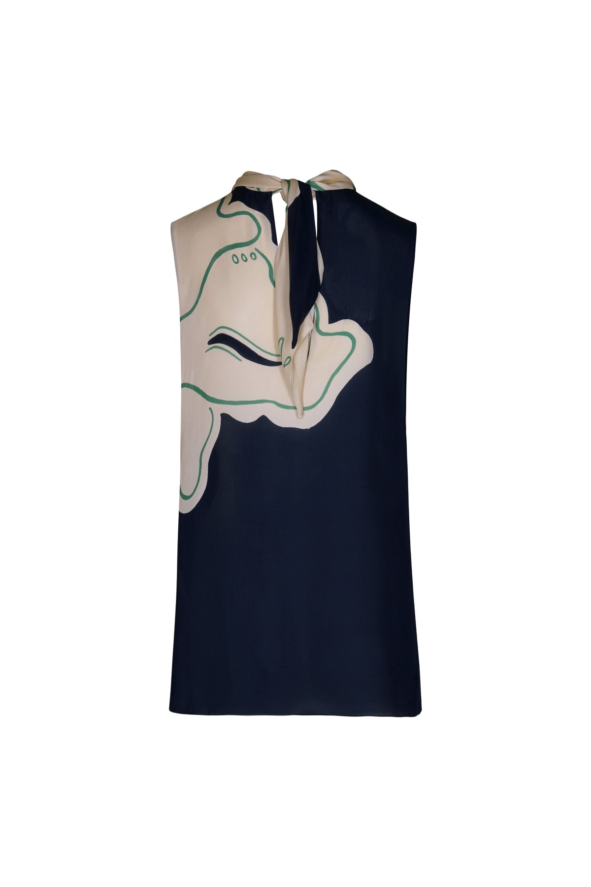 Emblematic silk top - Navy blue