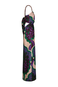 Lucky Charm linen and silk dress - Purple