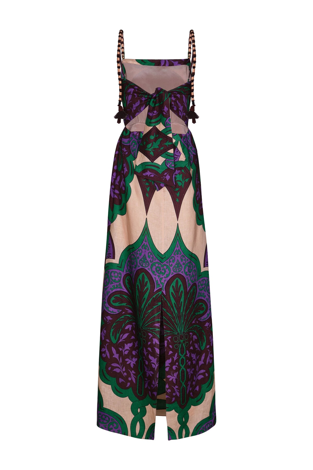 Lucky Charm linen and silk dress - Purple