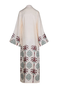 Kimono Boa whisper en lin - Marron